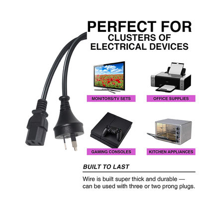 220V Femenino 3X1.0MM Cable 240V Saa Plug Cordón de alimentación de la computadora Australia a C13