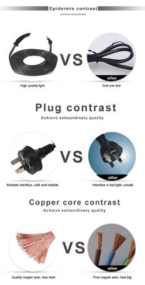 220V Femenino 3X1.0MM Cable 240V Saa Plug Cordón de alimentación de la computadora Australia a C13