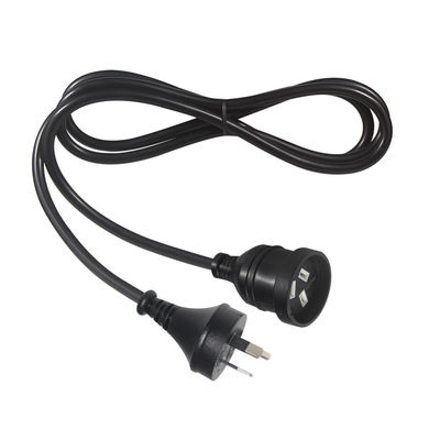 Australia Enchufe H05vv-f 3g 3 * 0.5mm2/0.75mm2 Conector IEC Cordón de alimentación con doble mujer