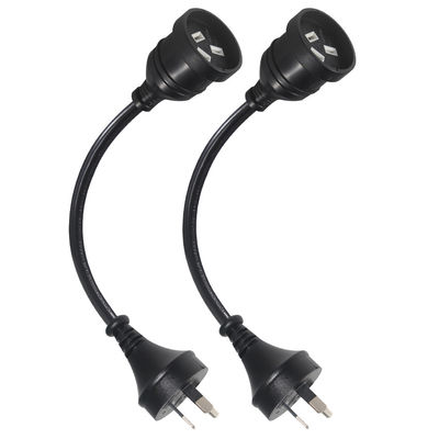 Australia Enchufe H05vv-f 3g 3 * 0.5mm2/0.75mm2 Conector IEC Cordón de alimentación con doble mujer