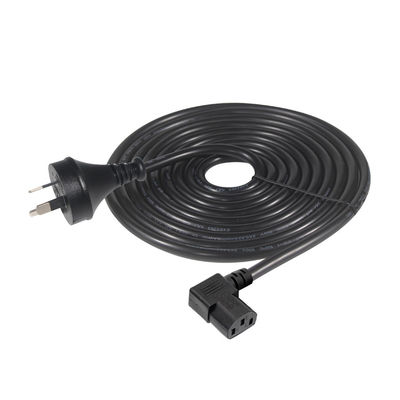 Ángulo recto de 90 grados C13 a SAA Cordón de alimentación 3Pin H05VV-F 3G*0.75mm2 1.2M para monitor de PC
