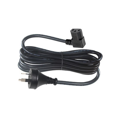 Ángulo recto de 90 grados C13 a SAA Cordón de alimentación 3Pin H05VV-F 3G*0.75mm2 1.2M para monitor de PC