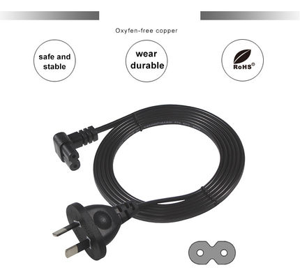 2m SAA Iec enchufe H03vvh2f 2X075mm2 australiano 2 puntas Figura 8 Ac Cable extremo de extensión ángulo C7 conector cable de alimentación