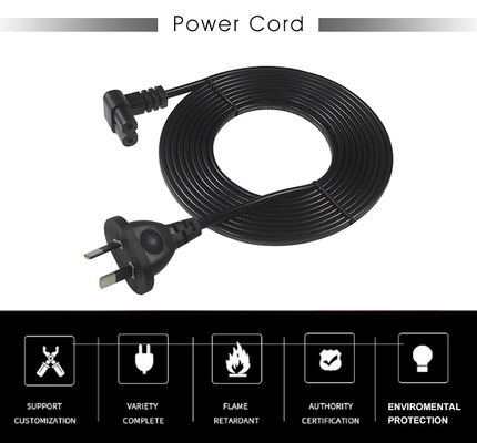 2m SAA Iec enchufe H03vvh2f 2X075mm2 australiano 2 puntas Figura 8 Ac Cable extremo de extensión ángulo C7 conector cable de alimentación