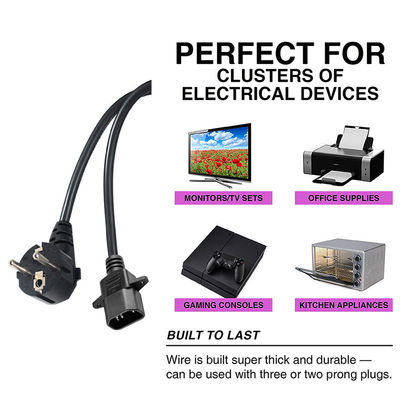 Cable de alimentación CEE 7/7 a IEC C14 250V 16A Certificado VDE