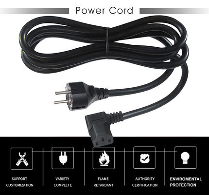 CEE7-7 a ángulo derecho C13 Cordón de alimentación 1.8m PVC HO5VV-F3G