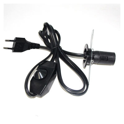 6 pies de largo de Europa con 2 puntas de cable de extensión de corriente alterna E12 con clip de alambre y toma de la lámpara Edison