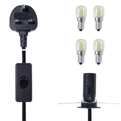 E14 Portador Cordón de alimentación de la lámpara de sal del Himalaya con longitud de cable de 1,2 M y 303 interruptores de encendido/apagado