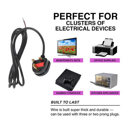 H05vv-f 3*0,5mm2/0,75mm2 IEC Tipo de extremo femenino del cable de tres puntas para conector PDU de escritorio
