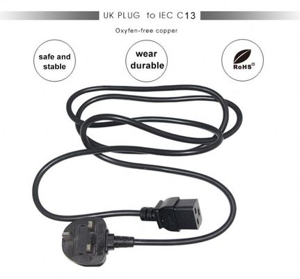 Cable de alimentación de 16A BS1363 a C19 de 1,8 m para ordenadores y SAI