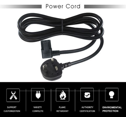 1.5M Reino Unido BS1363 a la CEI C13 Cordón de potencia de ángulo recto Cobre puro