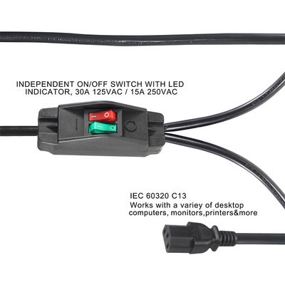 Reino Unido enchufe estándar en forma de Y 2 en 1 AC cable splitter 7A calificación cumple con los requisitos del cliente