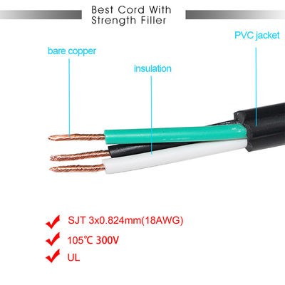 2 tomas de corriente y cable de alimentación del ordenador con conexión estándar Nema 515P y entrada de C13