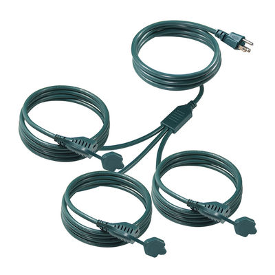 IP11 Color verde Multi Ways Us Cord 515P a 3X Nema 515R Enchufe eléctrica Mains Divididor de cable de alimentación