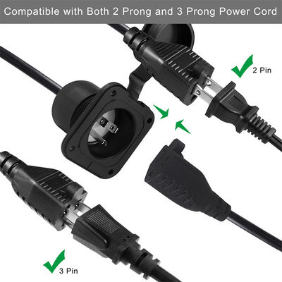Suministro de energía SJTW de extensión de EE.UU. de macho a hembra enchufe NEMA 5-15R a convertidor impermeable