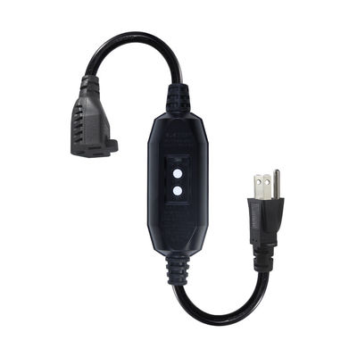 GFCI NEMA 515P a 515R Cordón de alimentación de CA para PC Cable de alimentación de computadora portátil 4 Ft Cable de extensión negro