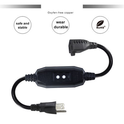 GFCI NEMA 515P a 515R Cordón de alimentación de CA para PC Cable de alimentación de computadora portátil 4 Ft Cable de extensión negro