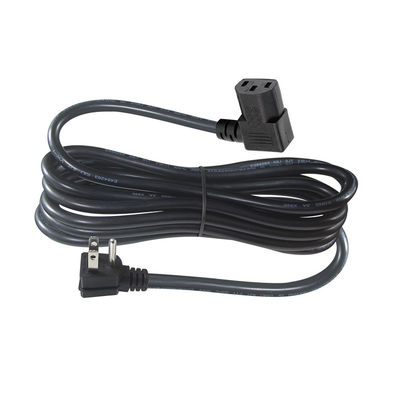 EE.UU. 3 pines enchufe a ángulo derecho IEC C13 cable de cable de alimentación para computadora 90 grados conector C13