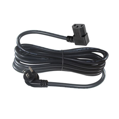EE.UU. 3 pines enchufe a ángulo derecho IEC C13 cable de cable de alimentación para computadora 90 grados conector C13