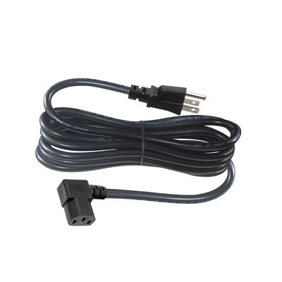 EE.UU. 3 pines enchufe a ángulo derecho IEC C13 cable de cable de alimentación para computadora 90 grados conector C13