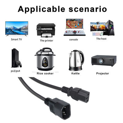 VDE Certificado 3Ft IEC C13 a C14 Cables de extensión de macho a hembra para PC de escritorio UPS