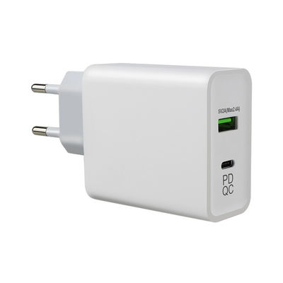 240V 45W QC 3.0 Adaptador de fuente de alimentación de enchufe de pared para cable Euro Usb C 2m