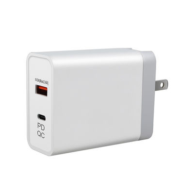 240V 45W QC 3.0 Adaptador de fuente de alimentación de enchufe de pared para cable Euro Usb C 2m