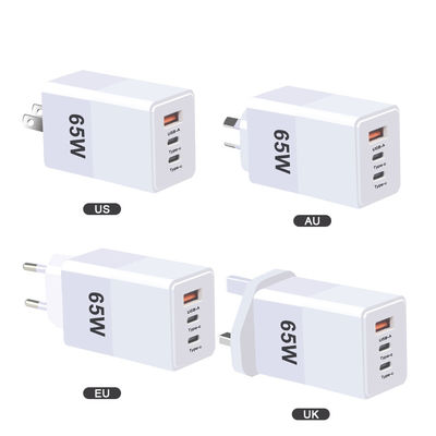 Teléfono Pd Viaje rápido Tipo-C Usb C 65W Gan Cargador Protección de sobrecorriente