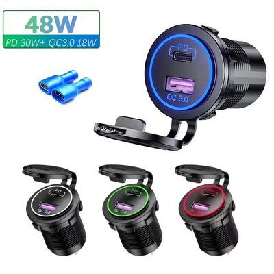 OEM/ODM Bienvenido 5V Pd 45W Qc Y Carga Usb C Adaptador de cargador de coche para encendedor de cigarrillos