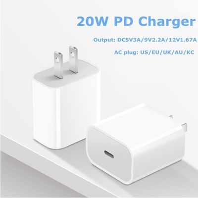 QC Dual Port 20W Cargador USB C para jugadores de videojuegos Carga rápida