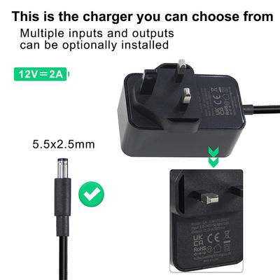 12V 1.5A British Ac To DC 5.5*2.1 5.5*2.5mm Adaptador de fuente de alimentación con certificado ROHS