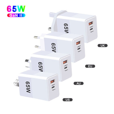 EU US UK AU GaN 140w 120w 65W 45w Cargador portátil USB C con función QC2.0