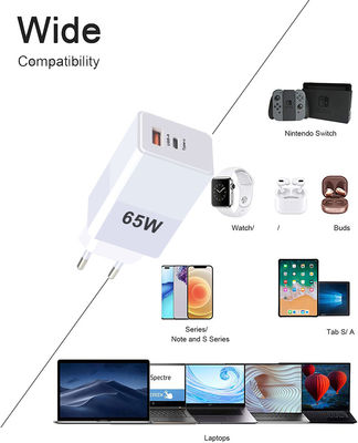 EU US UK AU GaN 140w 120w 65W 45w Cargador portátil USB C con función QC2.0