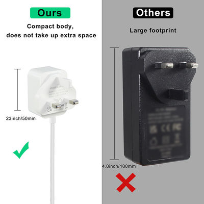 Adaptador de fuente de alimentación DC 12V2A 2000mA 24W Convertidor AC/DC con enchufe de 5,5 x 2,5 mm y 2,1 mm