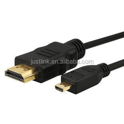 Alta velocidad 5FT 1.5M V1.4 de macho a macho HDMI a micro cable HDMI para HDTV PS3 XBOX 3D LCD