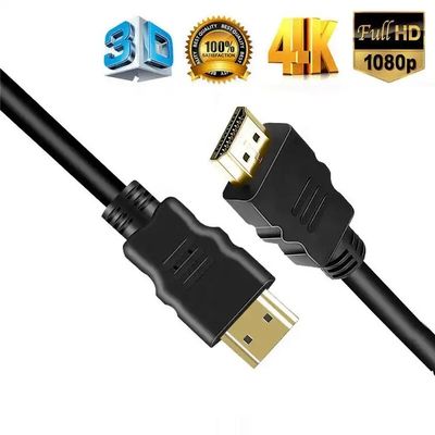 1M-30M Cable HDMI negro 4K con blindaje de trenzas 24k Revestido de oro Hombre-Hombre 2.0 3D 60Hz