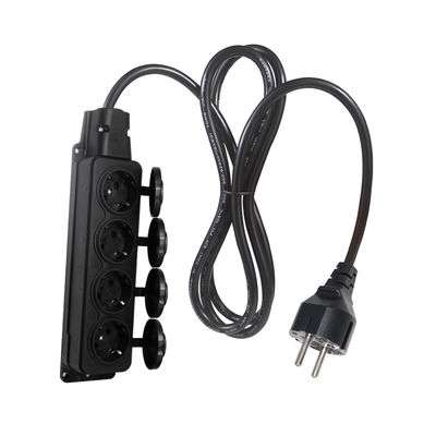 Europa Schuko Cables Adaptador Tipo F enchufe Cable toma de corriente 4x tomas de corriente Eu Cable de extensión
