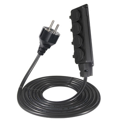 Europa Schuko Cables Adaptador Tipo F enchufe Cable toma de corriente 4x tomas de corriente Eu Cable de extensión