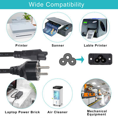 1.5M VDE CEE Euro Plug Cable IEC Computadora Eu Male Shucko 10A Cordón de alimentación Ac para adaptador Schuko C5