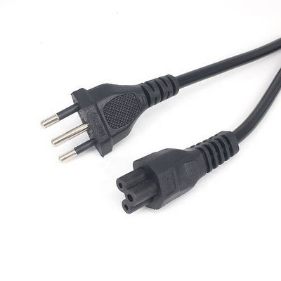 IEC320 C5 3 Cordón de alimentación de pin redondo para Brasil NBR14136 Núcleo cuadrado estándar 3x0.75