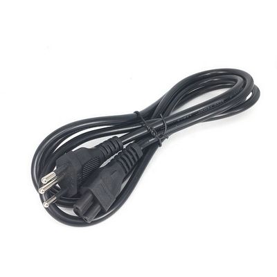 IEC320 C5 3 Cordón de alimentación de pin redondo para Brasil NBR14136 Núcleo cuadrado estándar 3x0.75