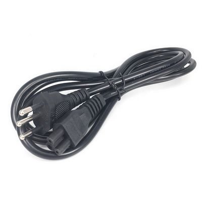 IEC320 C5 3 Cordón de alimentación de pin redondo para Brasil NBR14136 Núcleo cuadrado estándar 3x0.75