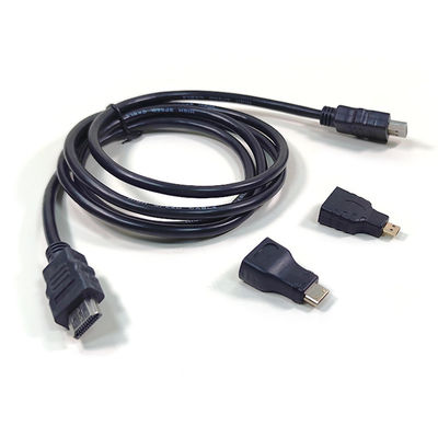 1.5m de macho a macho cable HDMI 3 en 1 para cámara de vídeo y tablet PC a la televisión