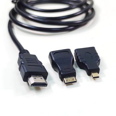1.5m de macho a macho cable HDMI 3 en 1 para cámara de vídeo y tablet PC a la televisión