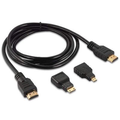 1.5m de macho a macho cable HDMI 3 en 1 para cámara de vídeo y tablet PC a la televisión
