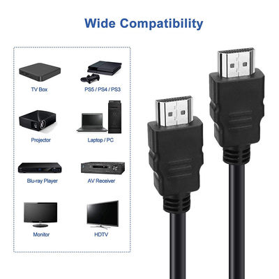 OEM/ODM 3m 4K 3D HDMI cable dorado de macho a macho cable de vídeo PVC moldeado