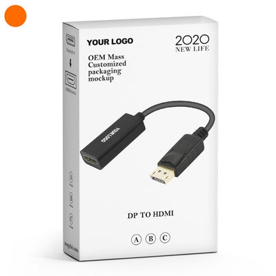 ABS Coaxial Revestido de Oro Displayport Hombre DP A Adaptador de cable HDMI para proyector