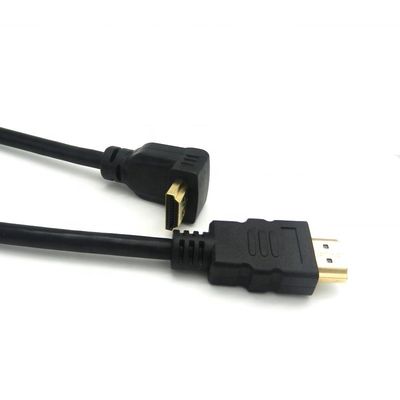 Conector de oro con ángulo de 90 grados 2.0V 4K 60Hz Cable HDMI 1.5m para multimedia