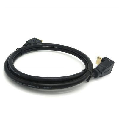 Conector de oro con ángulo de 90 grados 2.0V 4K 60Hz Cable HDMI 1.5m para multimedia