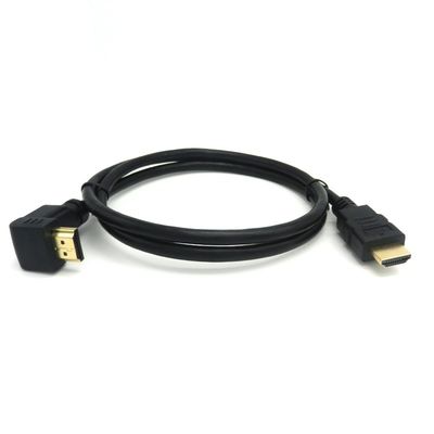 Conector de oro con ángulo de 90 grados 2.0V 4K 60Hz Cable HDMI 1.5m para multimedia